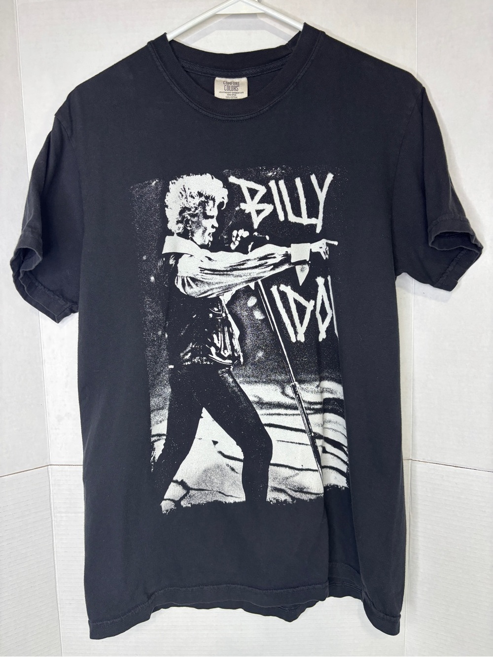 Billy Idol Pointing Billy Tour 2024 Comfort Colors Black Cotton Graphic T-shirt